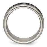 Edward Mirell Titanium Blue Anodized 8mm Wedding Band  Engravable Elegance